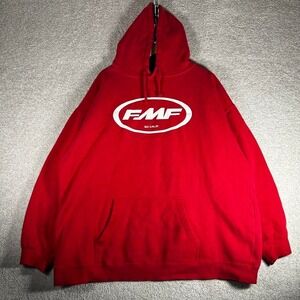 Y2K FMF racing red oversized skater hoodie